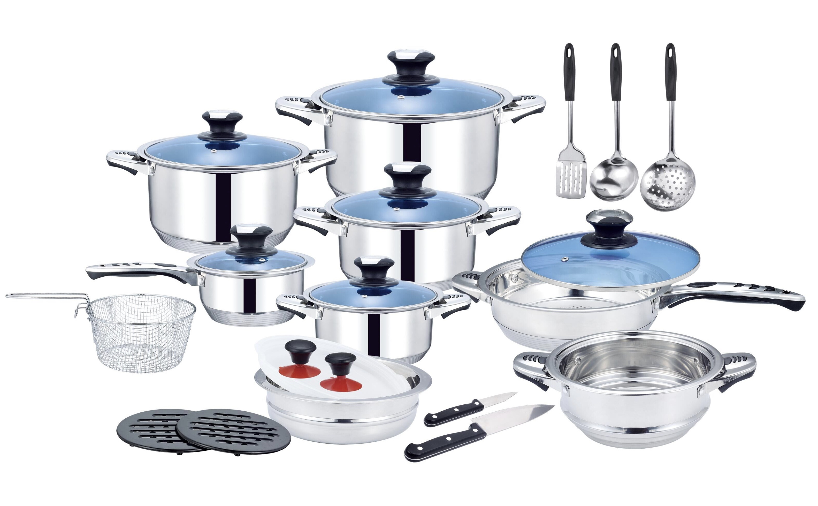 25pcs set pot series, soup pot, frying Pan, milk pot